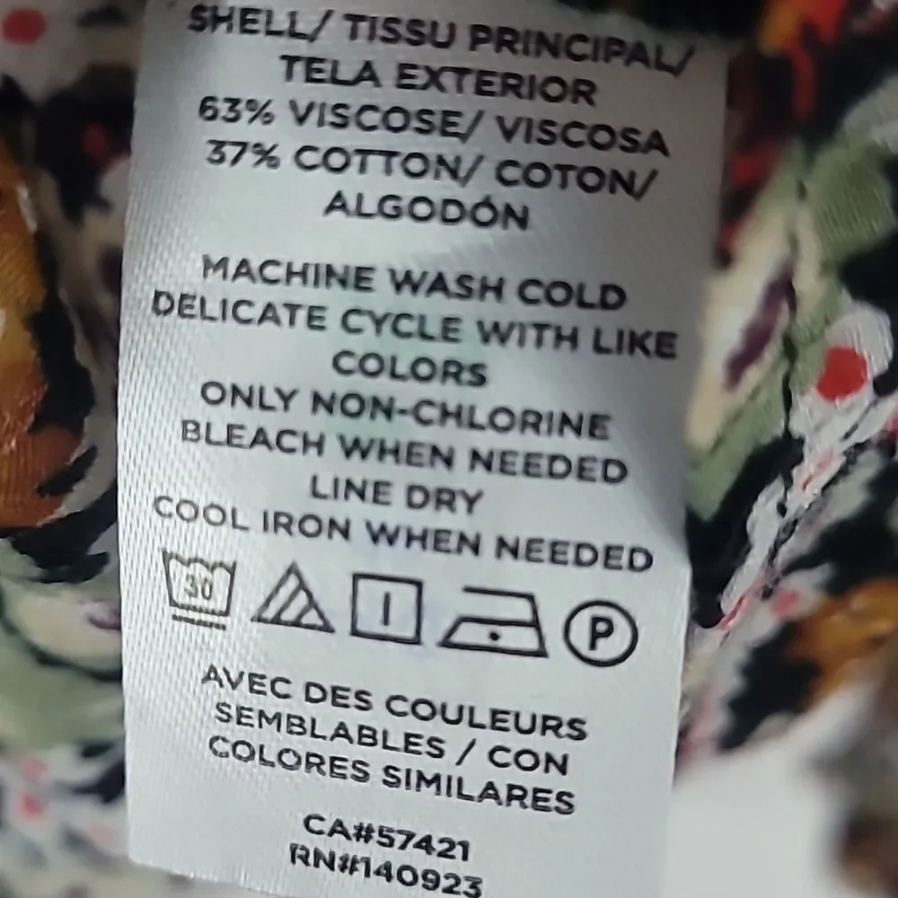 LOFT Multicolored long Sleeve Floral Blouse/Top. Thin And Light. Size Large. - Picture 5 of 6